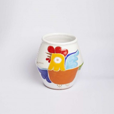 Sicilian Ceramic Vase de simone pottery Folk VS537FK Sicilian Ceramic Vase de simone pottery Folk VS537FK